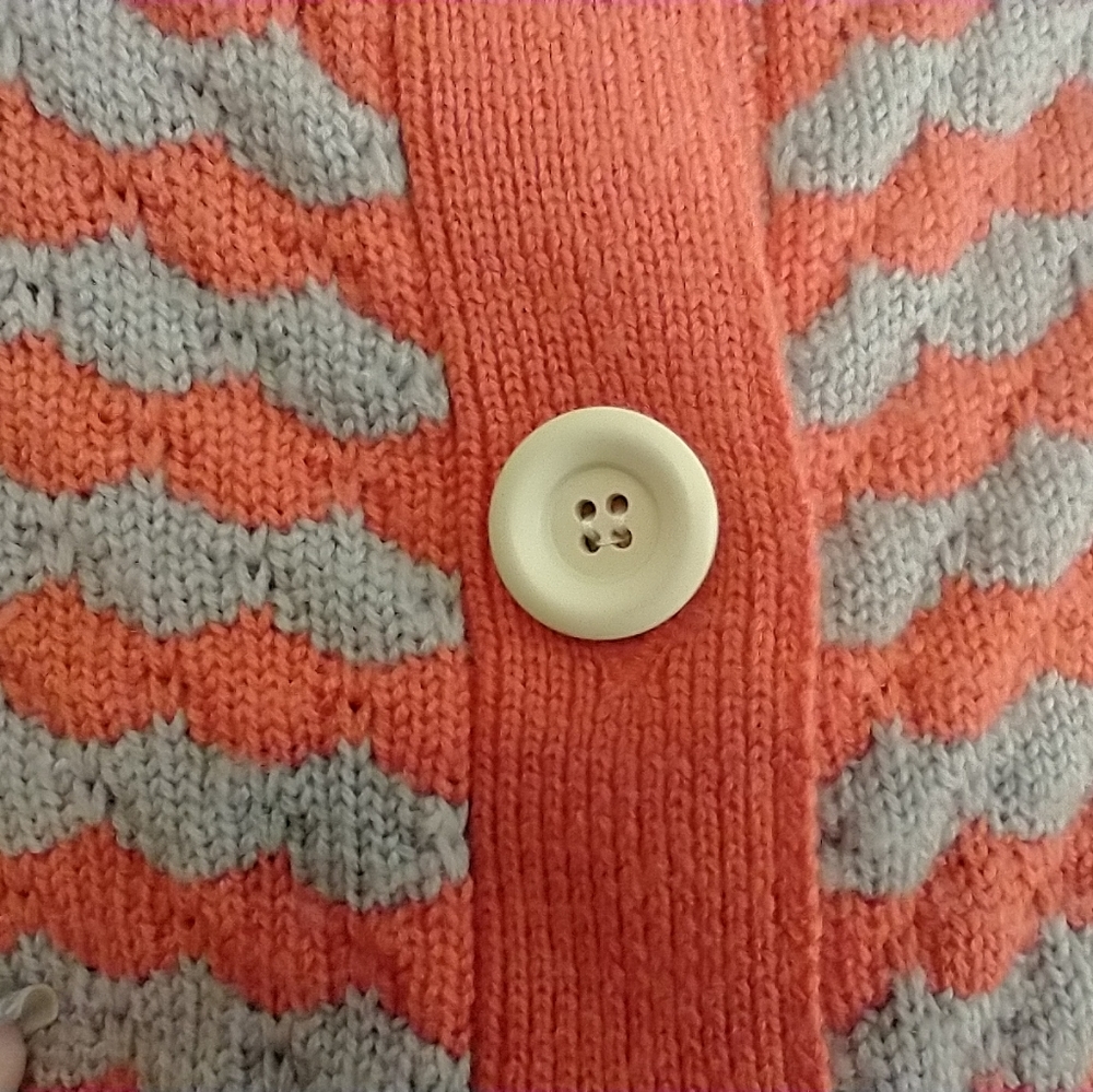 Lili's Closet cropped striped cardigan sweater wool sunset sails Anthrop… - Picture 5 of 10
